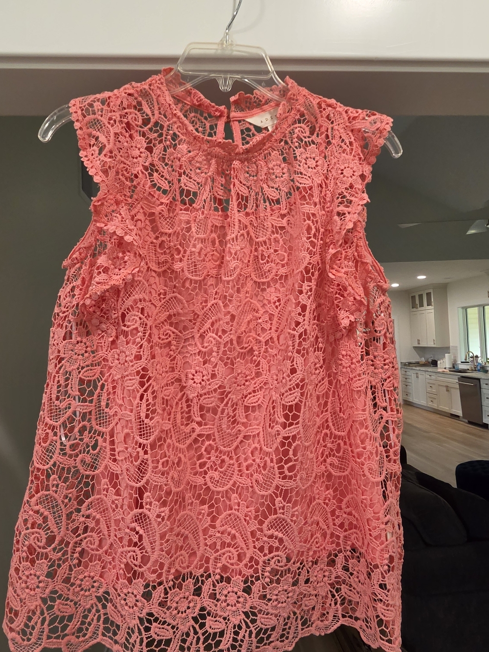 Adiva Coral Lace Ruffle Camisole